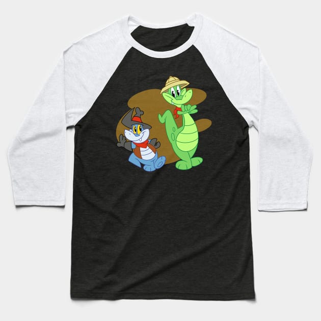 Bull Gator and Axl Baseball T-Shirt by PrinceOfDingos